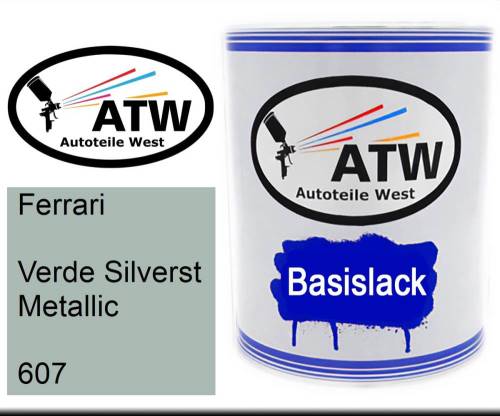 Ferrari, Verde Silverst Metallic, 607: 1L Lackdose, von ATW Autoteile West.